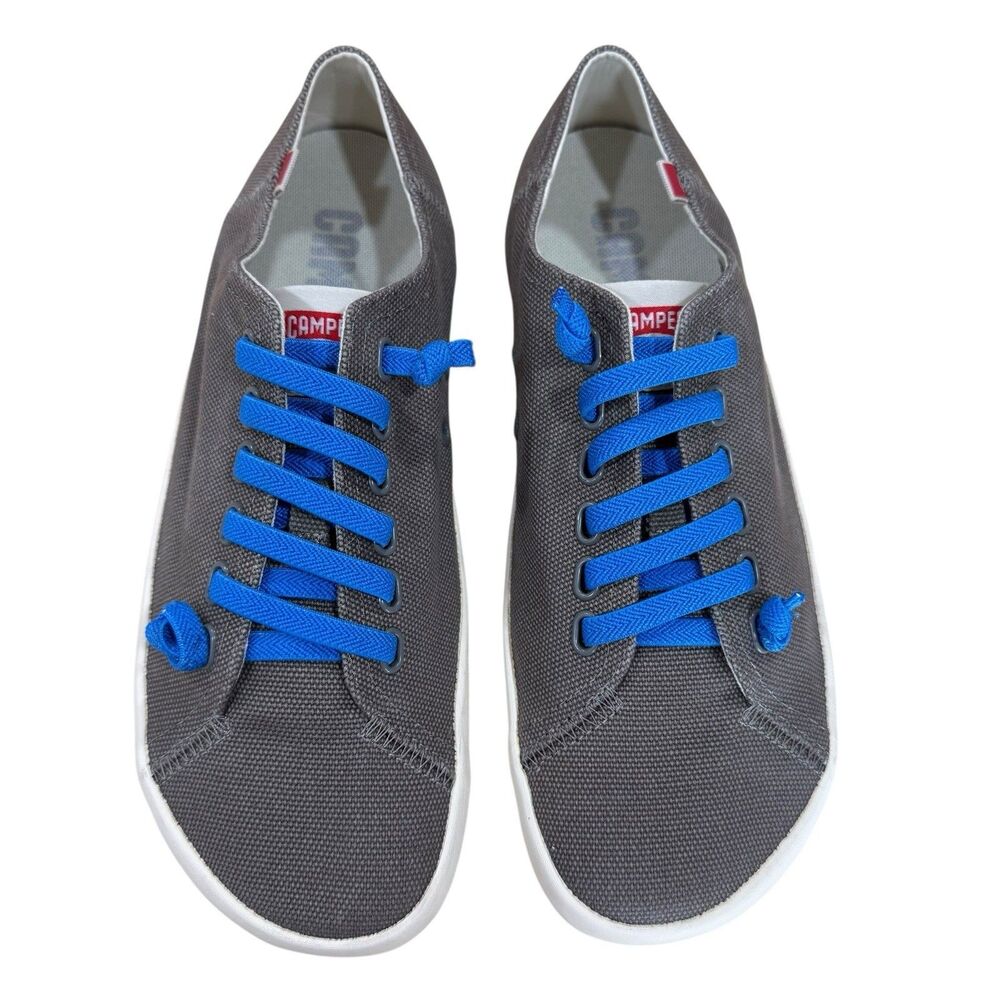 Camper Peu Rambla Gray Canvas Barefoot Sneakers Euro 42 Wide Toe Box Minimalist